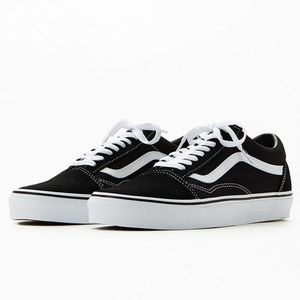 Vans Canvas Old Skool Black & White Shoes - Size 8 Women's